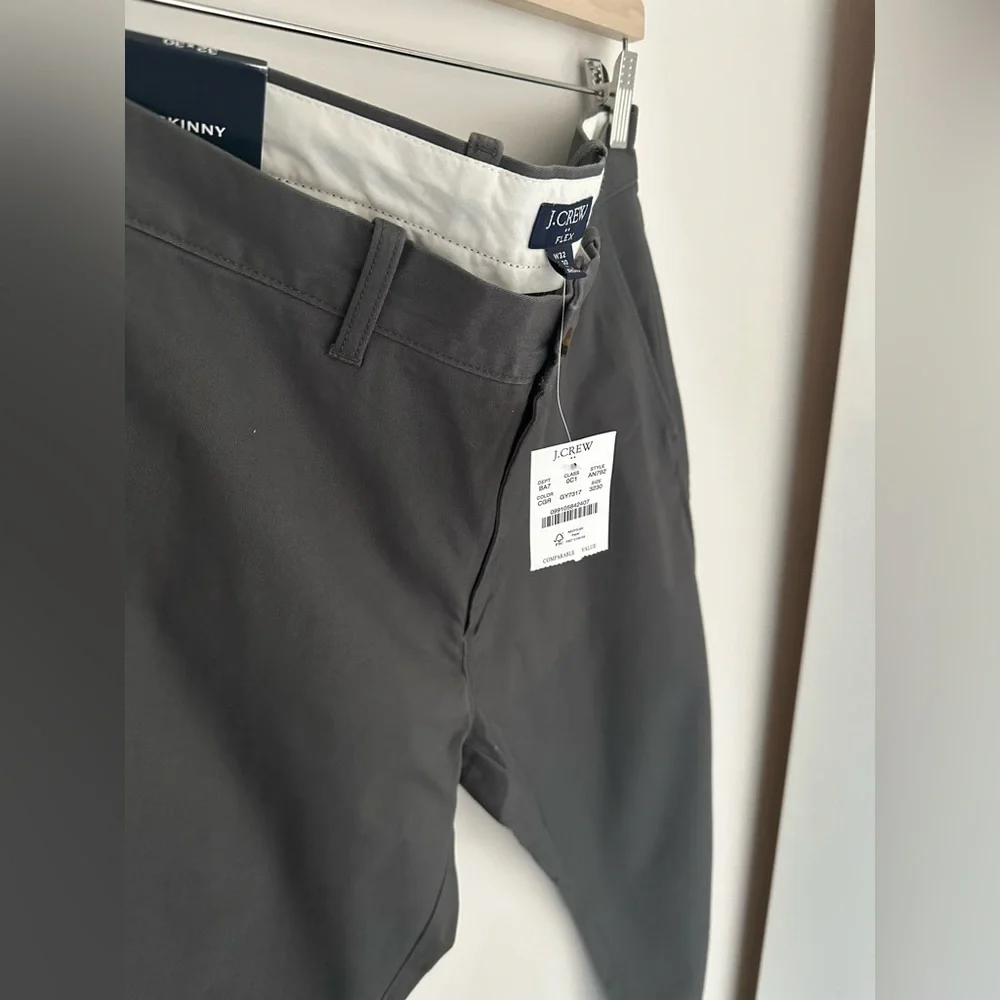 NWT Men’s J.Crew Factory skinny fit grey chino pants size 32/30 - Picture 4 of 5